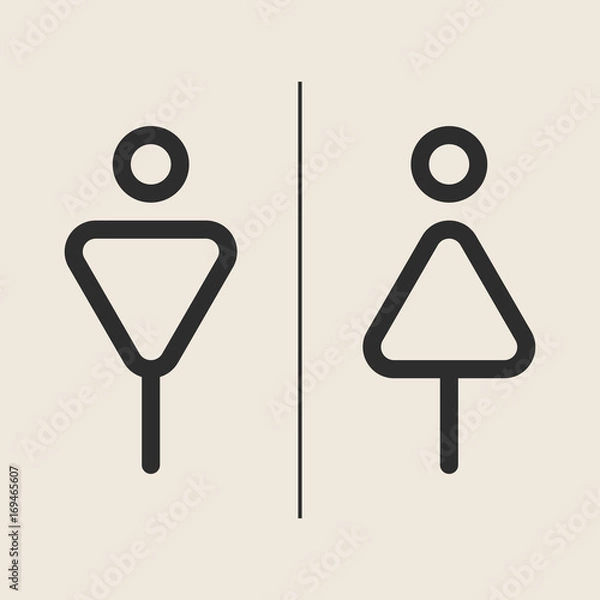Fototapeta Concept and idea icon of toilet. Stroke vector logo, web graphics. Isolated background. Vector illustration.