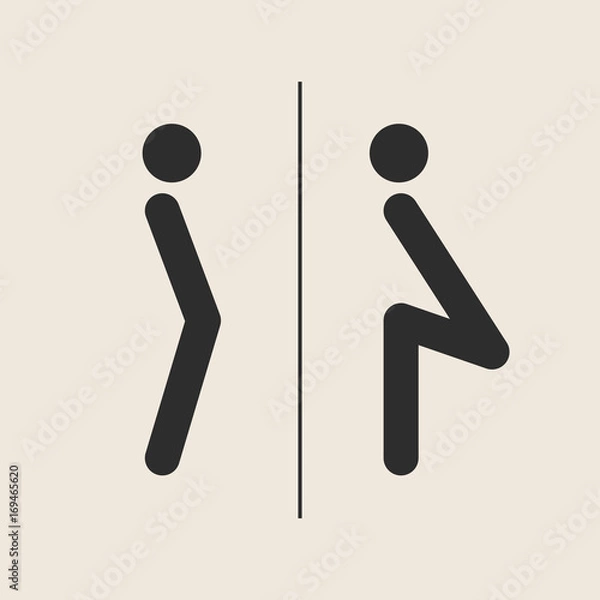 Fototapeta Concept and idea icon of toilet. Stroke vector logo, web graphics. Isolated background. Vector illustration.