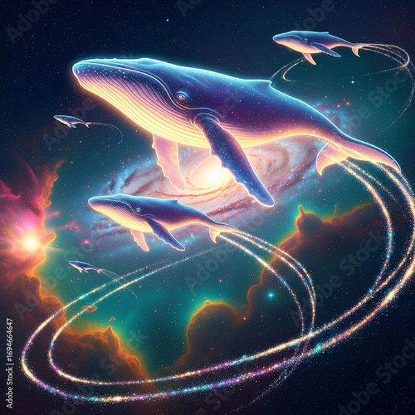 Fototapeta Celestial Whale Migration