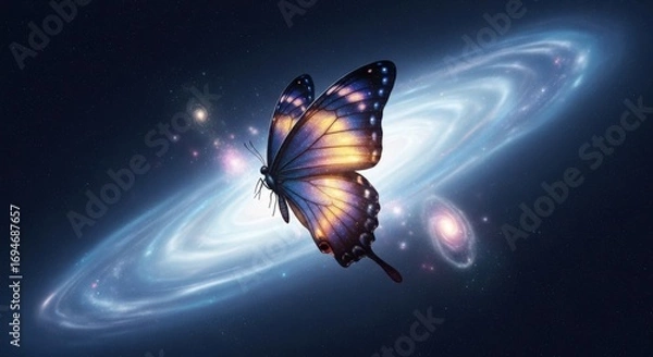 Obraz Cosmic Butterfly in Galactic Swirl