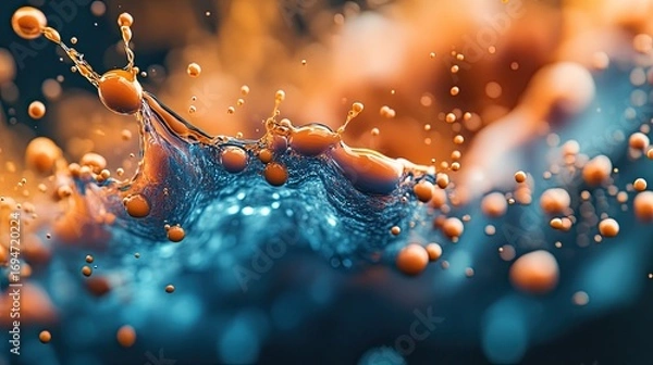 Obraz Vibrant liquid splash, abstract, colorful, dynamic explosion