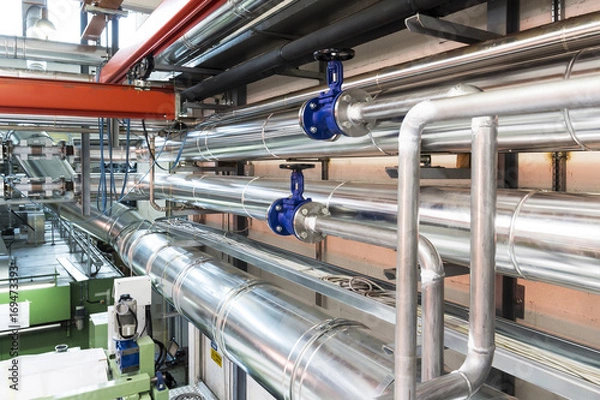 Obraz Valves and pipes in a industry