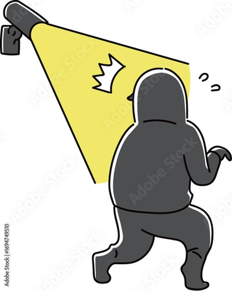 Obraz センサーライトに照らされる泥棒