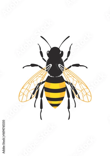 Fototapeta Natural Flat Vector Illustration of a Bee – Modern and Clean Design