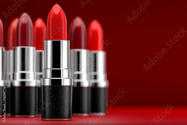 Fototapeta Multiple red lipsticks