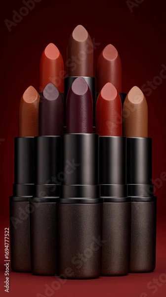 Fototapeta Lipsticks arranged in a pyramid shape