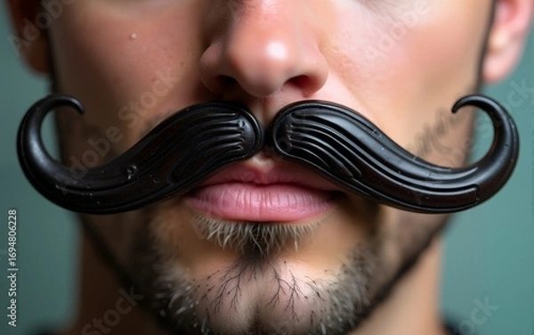 Fototapeta Close up handle bar mustache for movember concept Close up handle bar mustache for movember concept. High quality