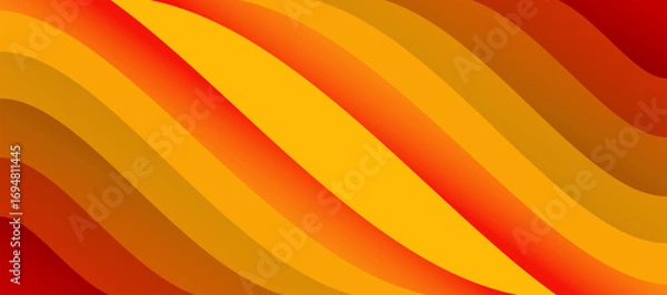 Fototapeta Abstract Background with Dynamic Flowing Waves of Red, Orange, and Yellow