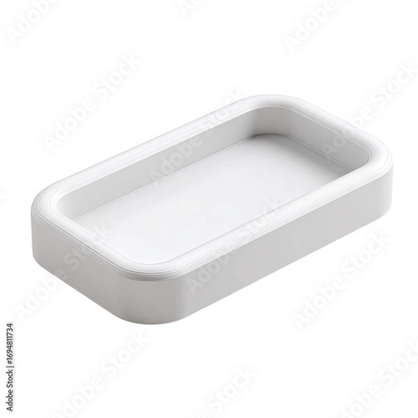 Fototapeta Rectangular, white, shallow dish