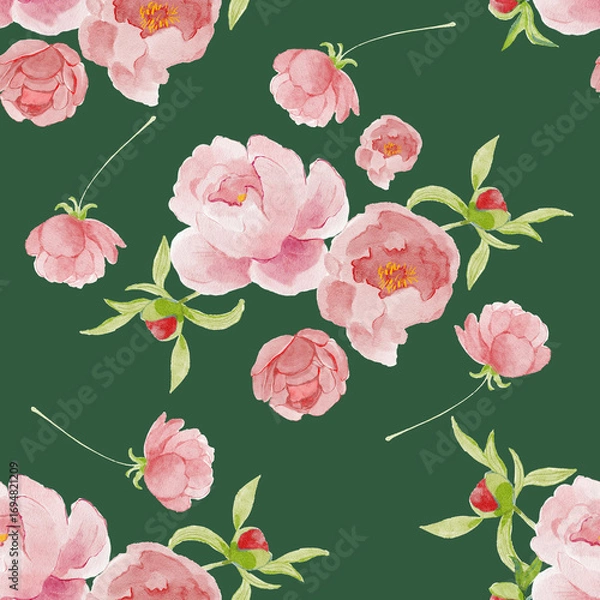 Fototapeta seamless background with roses