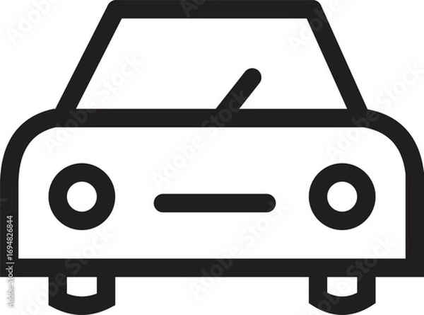 Fototapeta Minimalist line art drawing depicting a vehicle's front.