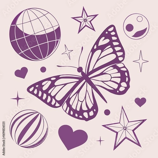Fototapeta seamless pattern with butterflies