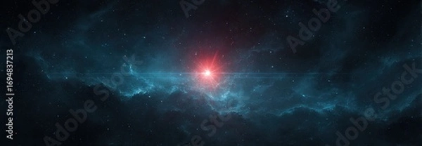 Fototapeta Deep space nebula with radiant center