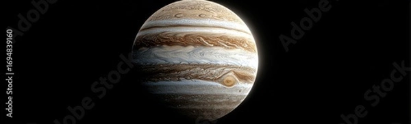 Fototapeta A detailed image of Jupiter.  Colorful, banded planet