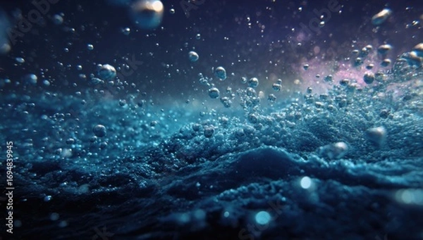 Fototapeta Underwater bubbles creating a textured surface