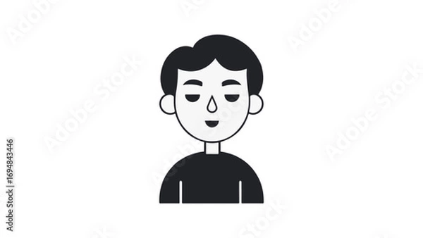 Fototapeta simple boy/man icon with person shape vector illustration