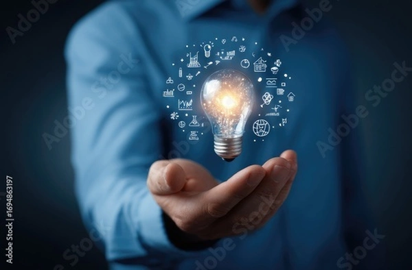 Fototapeta Business idea held in a hand