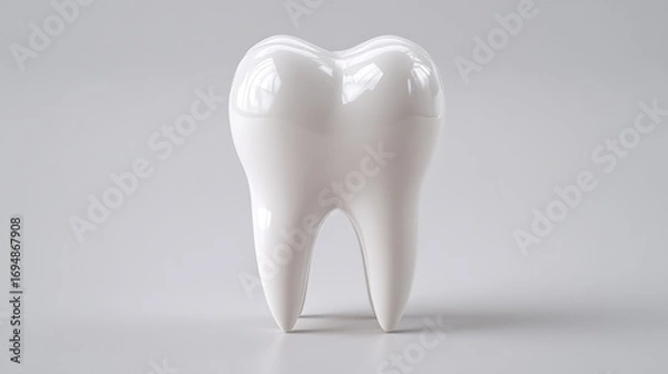 Fototapeta Realistic 3d render of a healthy human molar tooth