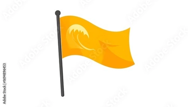 Fototapeta Orange flag with a wave design