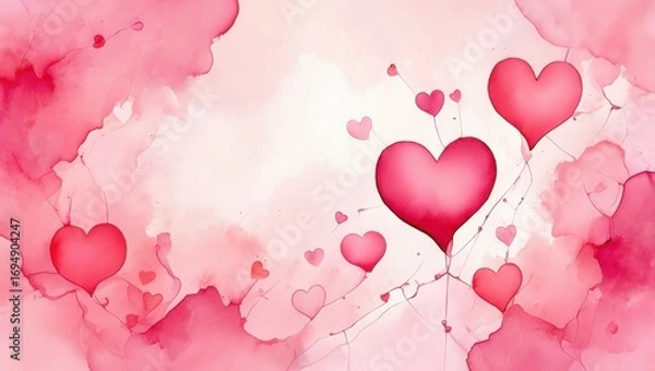 Fototapeta A Delightful Array of Pink Hearts on a Soft Blush Background, Perfect for Celebrating Love and Affection in Various Artistic Contexts