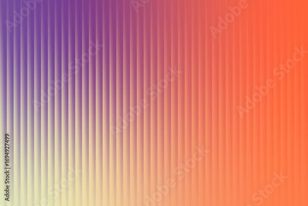 Fototapeta Vibrant abstract background with vertical ribbed texture in a bold purple to orange gradient, creating a dynamic and energetic visual contrast