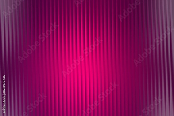 Fototapeta Abstract background with vertical ribbed texture illuminated by a bright, vibrant magenta light, creating a bold and energetic visual statement