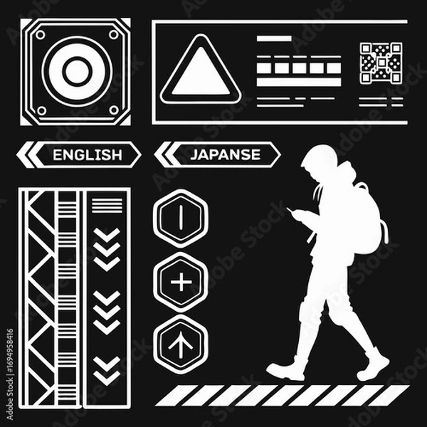 Fototapeta set of vector icons for construction site