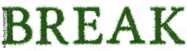 Fototapeta Break - 3D rendering fresh Grass letters isolated on whhite background.