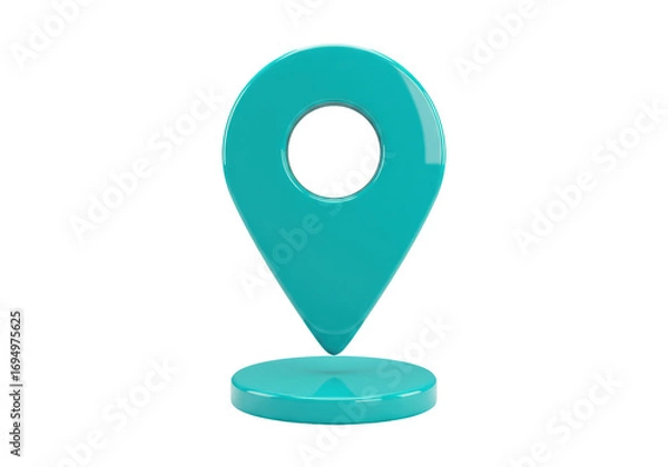Fototapeta Isolated Blue Locator Icon for Maps, Address, and Navigation—Perfect for UX and UI Design