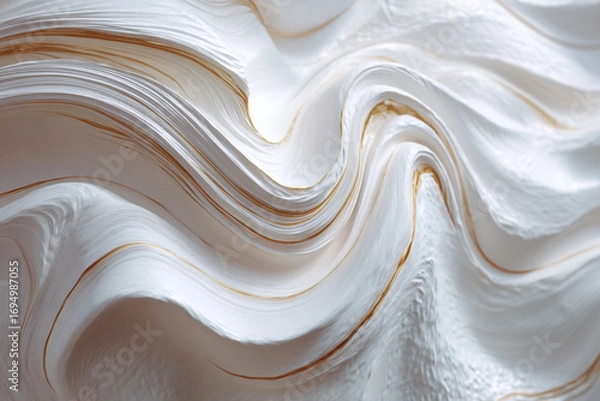 Fototapeta White and gold abstract swirling texture elegant design background