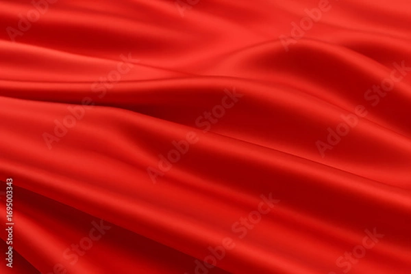 Fototapeta 柔らかな赤色サテンのドレープ