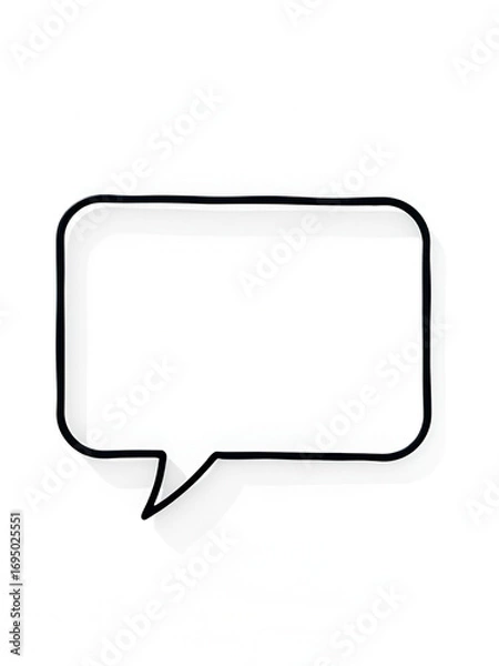 Fototapeta Text talk balloon. Speech bubble for dialog. Comic cloud box for message with shadow. Frame shape for comment. Rectangle
