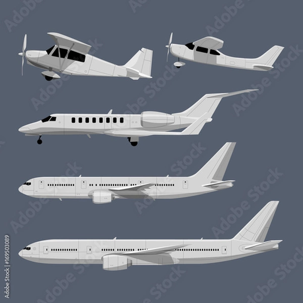 Obraz Vector illustrations of airplanes in cartoon style
