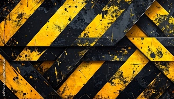 Fototapeta Abstract industrial warning tape pattern