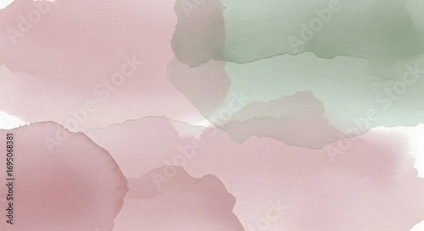 Fototapeta Abstract watercolor painting with soft pastel colors blending together in a gentle and calming manner