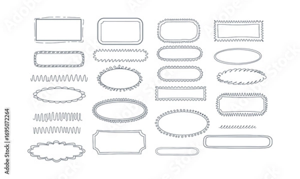 Obraz Hand-Drawn Sketchy Frames & Borders  Vector Packs