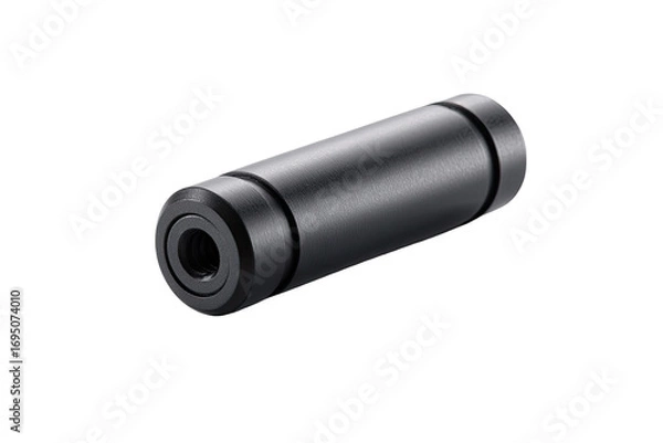 Fototapeta Black cylindrical component, studio shot, industrial background, engineering