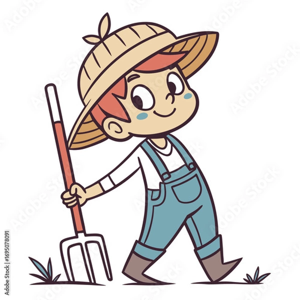 Obraz Whimsical Cartoon Occupations and Characters Illustrations