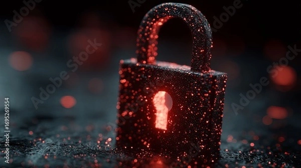 Obraz Secure your digital world with this powerful, glowing padlock symbol representing strong cyber protection