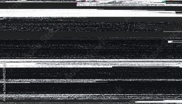 Fototapeta Distorted signal with glitch effect for digital wallpaper with lines