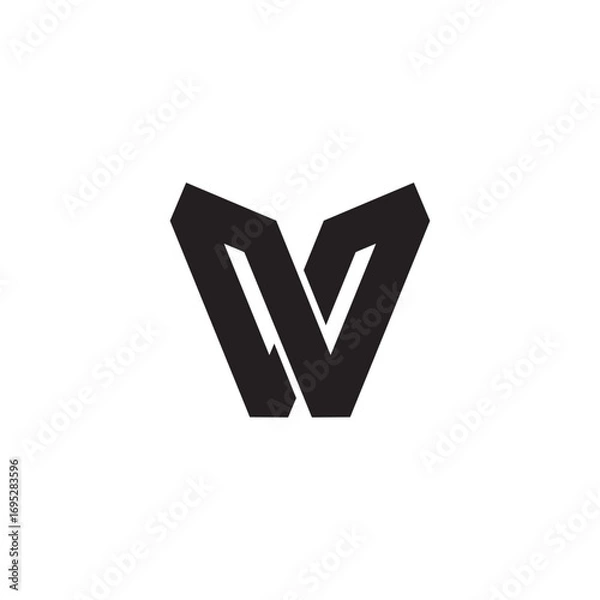 Fototapeta letter w simple infinity linear simple logo vector