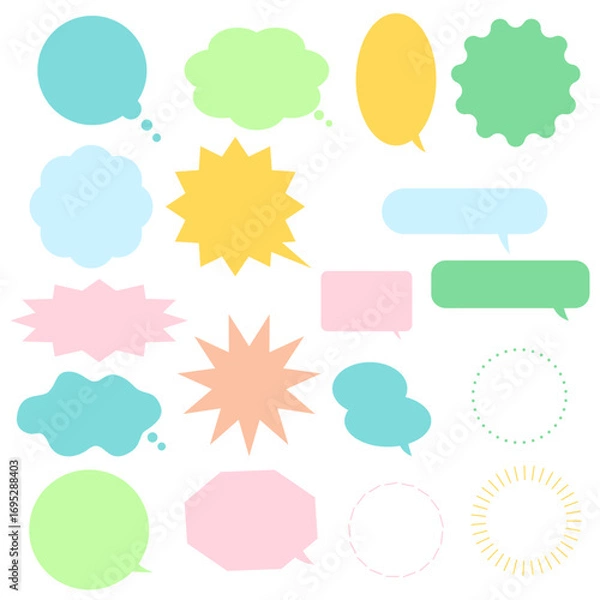 Obraz カラフルな吹き出し素材セット