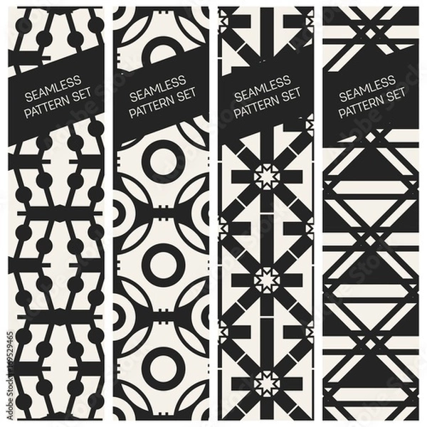 Fototapeta Abstract concept vector monochrome geometric pattern. Black and white minimal background. Creative illustration template. Seamless stylish texture. For wallpaper, surface, web design, textile, decor.