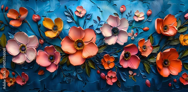 Fototapeta red and yellow flowers