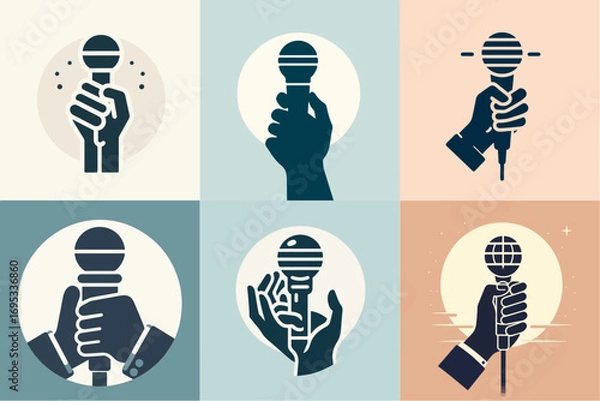 Obraz illustration of a set of hands holding a microphone