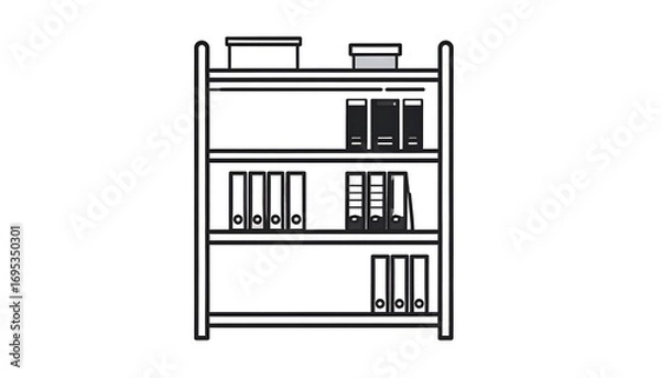 Fototapeta Simple graphic of a multi-tiered shelving unit
