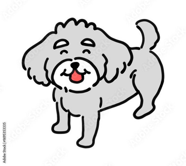Obraz にっこり笑顔の手描きの犬