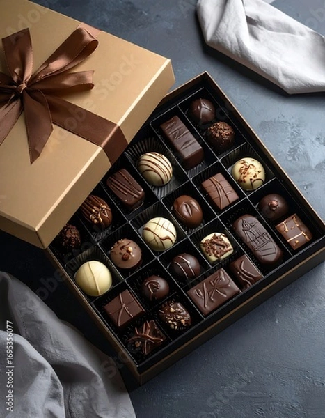 Obraz Luxury chocolates in a gift box