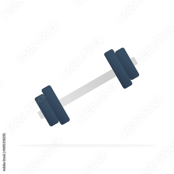 Fototapeta Dumbbell icon, flat colored vector. Modern and minimalist design.