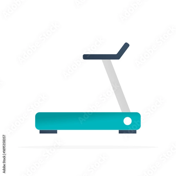 Fototapeta Treadmill icon, colored flat vector. Modern and minimalist design.